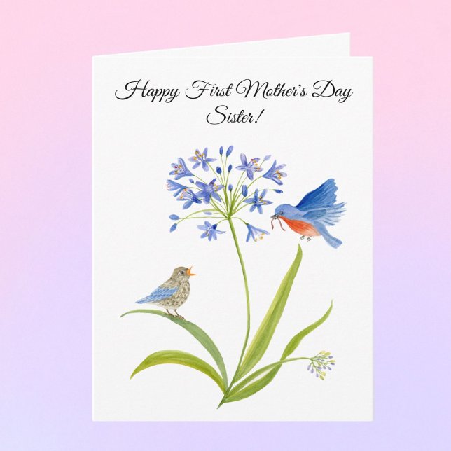 Första mors dag för syster Bluebird Kort (Skapare uppladdad)