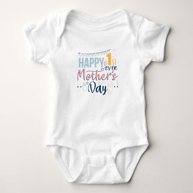 Första Mors dag, första gången Mamma T Shirt (Framsida)