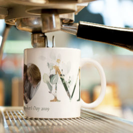 Första Mors dag-foto av botaniskt Brev Kaffemugg