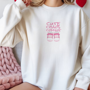 Första Mors dag gravida baby skor ljusrosa T Shirt