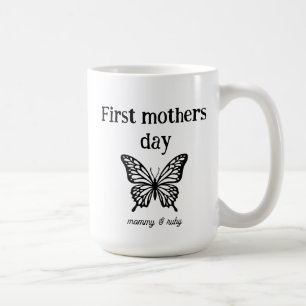 Första mors dag mamma manus anpassad kaffemugg
