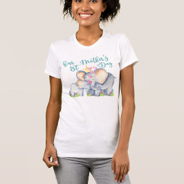 Första Mors dag Mamma och Baby Elephant T-Shirt