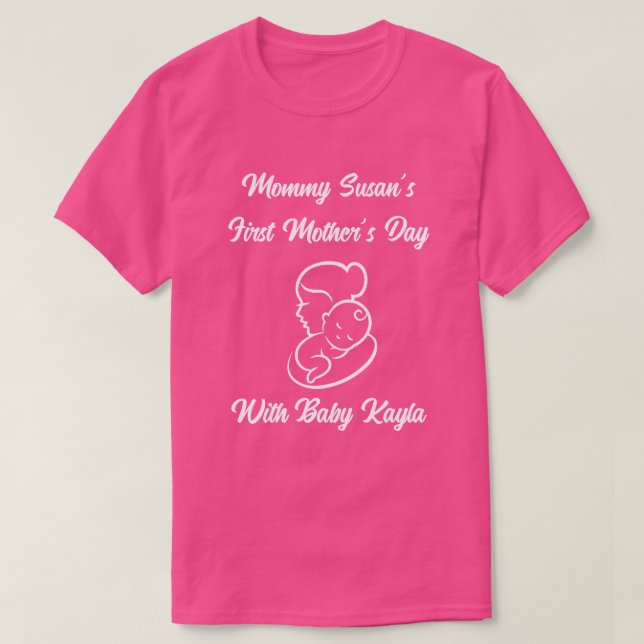 FÖRSTA MORS DAG, MAMMA OCH BABY SILHOUETTE T-Shirt (Design framsida)