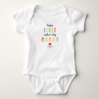 Första Mors dag med Personlig Baby-svit T Shirt