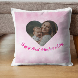Första Mors dag New mammaThrow Pillow Kudde