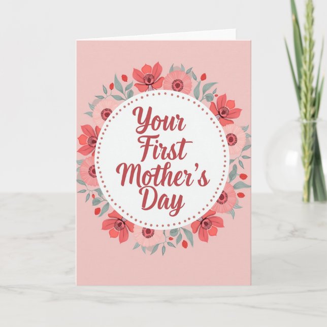 Första Mors Dag Partnerkort Kort (Framsida)