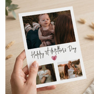 Första Mors Dag Personlig Fotokort Ny Mamma Julkort