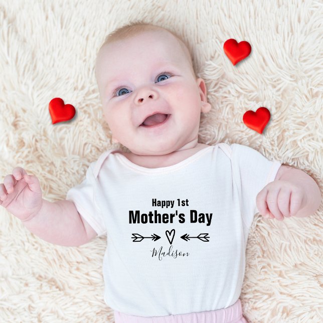 Första mors dag personlig t shirt (First Mother's Day Personalized Baby Bodysuit)