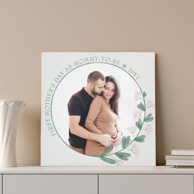 Första Mors dag Photo Wildblomma Blommigt Ram Canvastryck (Skapare uppladdad)