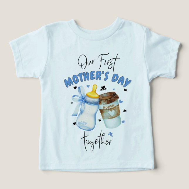 Första Mors dag Shirt 2025 /Blue Matching Outfit T Shirt (Design Framsida)