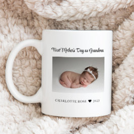 Första Mors dag som Grandma Nyfödd bebis Photo Kaffemugg