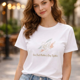 Första mors dag T-shirt - minimalistisk linjekonst