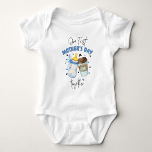 Första mors dag tillsammans / Blå matchande outfit T Shirt