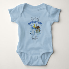 Första mors dag tillsammans / Blå matchande outfit T Shirt