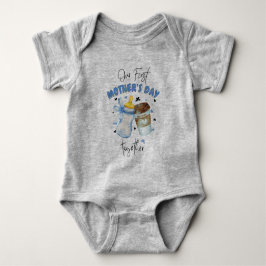 Första mors dag tillsammans / Blå matchande outfit T Shirt