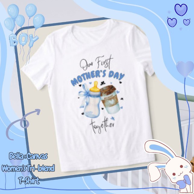 Första mors dag tröja 2025 /Blå matchande outfit (First Mother's Day Shirt 2025 / Blue Matching outfit, our first mothers shirt, new mommy gift, mothe)