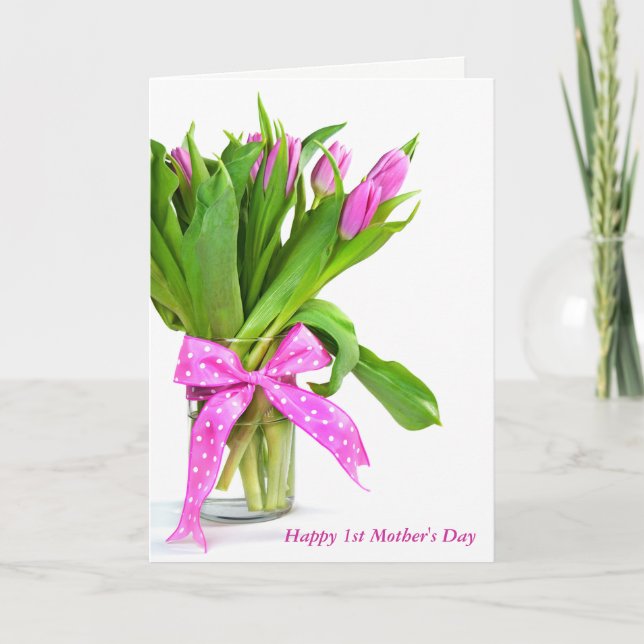 Första Mors dag-tulip bouquet Kort (Framsida)