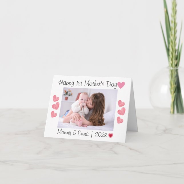 Första mors dagens foto  tack kort (Framsida)