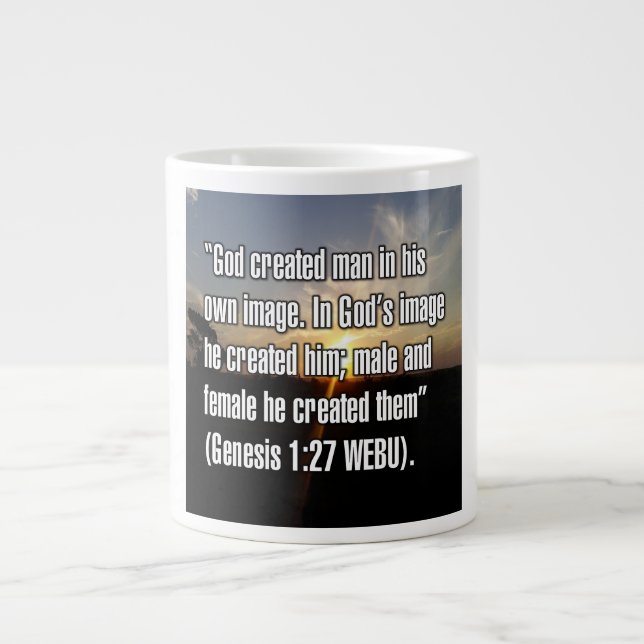 Första Mosebok 1:27 WEBU Mug Jumbo Mugg (Framsidan)