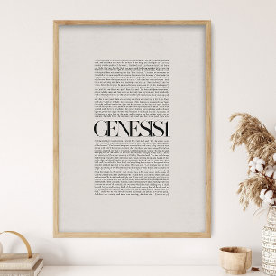 Första Mosebok 1, Bibelvers, Modern Bibel, Skrifts Poster