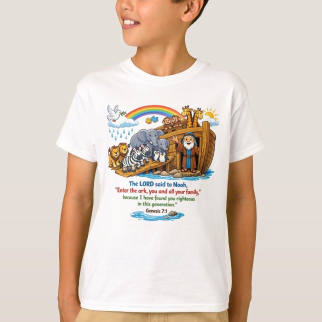 Första Mosebok 7:1 T Shirt (Framsida)