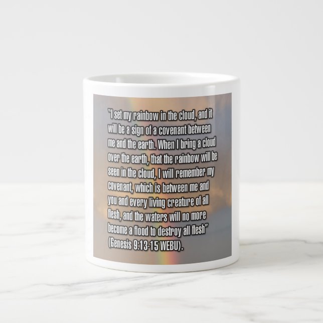 Första Mosebok 9:13-15 WEBU Mugg Jumbo Mugg (Framsidan)