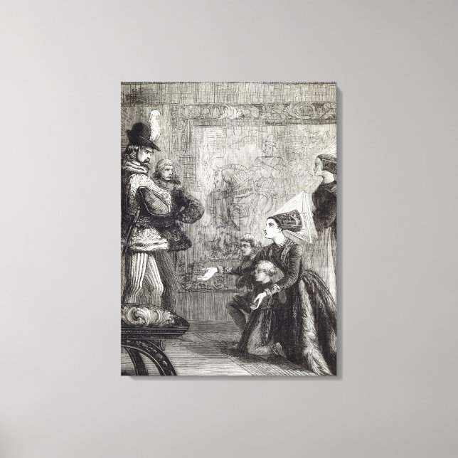 Första mötet för Edward IV och Dam Elizabeth Eliza Canvastryck (Framsida)