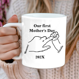 Första Motherd's Bump Lycklig Mors dag Kaffemugg