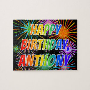 Första Namn, "ANTHONY", Roligt "GRATTIS PÅ FÖDE Pussel