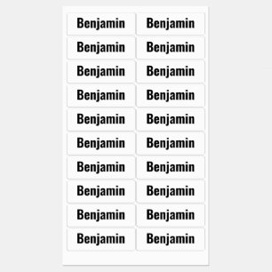 Första Namn - Basic Sans Serif Type Black Klistermärke
