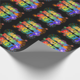 Första Namn, "BRETT", Roligten "GRATTIS PÅ FÖDELSE Presentpapper