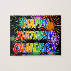 Första Namn, "CAMERON", Roligten "GRATTIS PÅ FÖ Pussel
