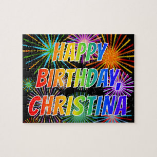 Första Namn, "CHRISTINA", Roligten "GRATTIS PÅ FÖD Pussel