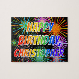 Första Namn, "CHRISTOPHER", Roligten "GRATTIS PÅ Pussel