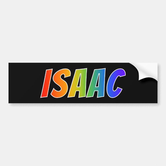 Första Namn, "ISAAC": Roligtens regnbågsfärgning Bildekal (Framsidan)