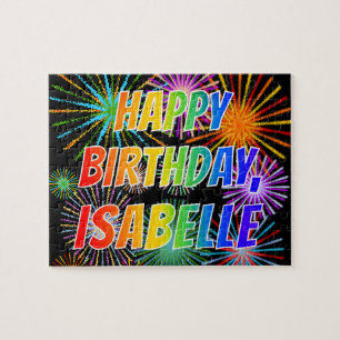 Första Namn, "ISABELLE", Roligt "GRATTIS PÅ FÖD Pussel