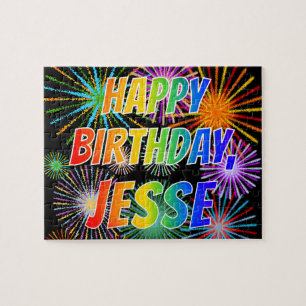 Första Namn, "JESSE", Roligt "GRATTIS PÅ FÖDELS Pussel