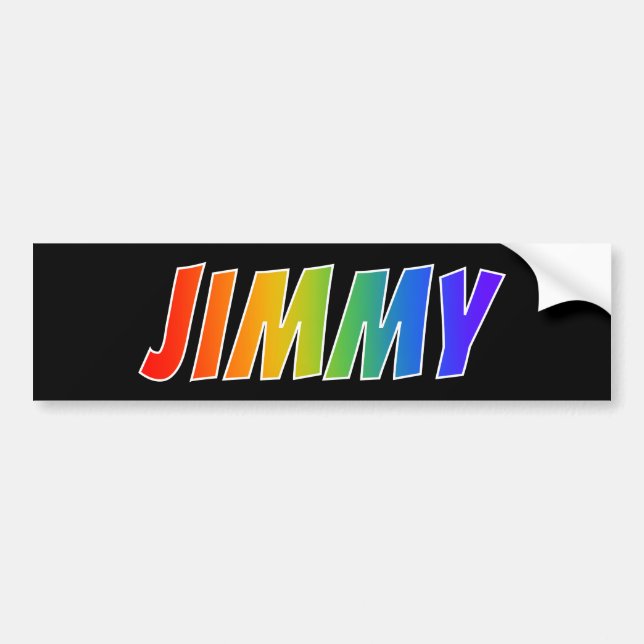 Första Namn, "JIMMY": Roligtens regnbågsfärgning Bildekal (Framsidan)