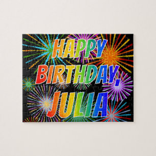 Första Namn ’JULIA’, Roligt ’GRATTIS PÅ FÖDELSEDAG Pussel