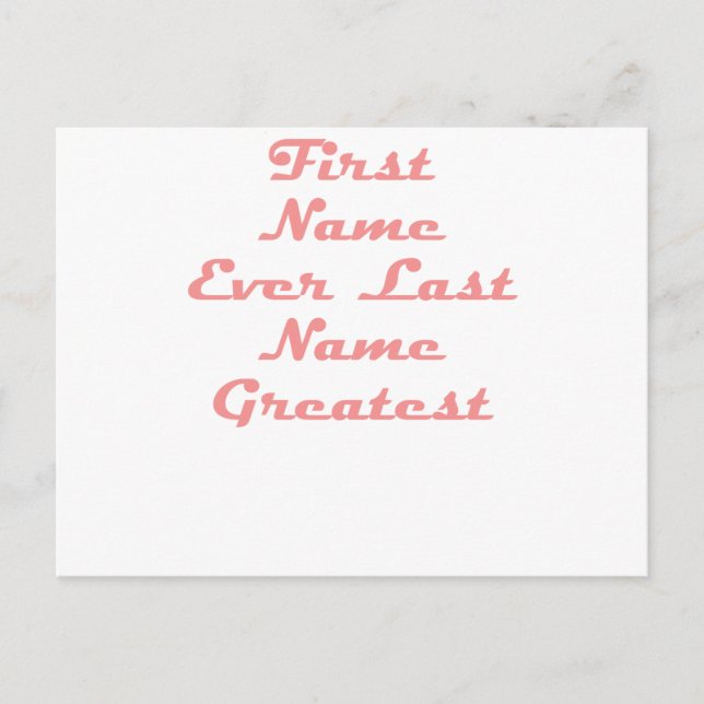 Första Namn någonsin efternamn Underbarare Vykort (Framsida)