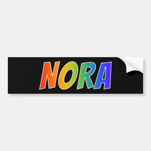 Första Namn, "NORA": Roligt Regnbågsfärgning Bildekal