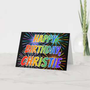 Första Namn-Roligten "CHRISTIE" "GRATTIS PÅ FÖDELS Kort
