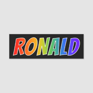Första Namn, "RONALD": Roligtens regnbågsfärgni Namnbricka