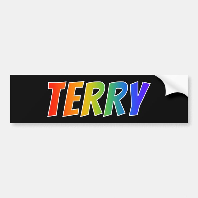 Första Namn, "TERRY": Roligtens regnbågsfärgning Bildekal (Framsidan)