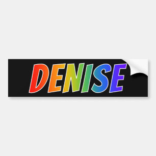 Första Namnen "DENISE": Roligtens regnbågsfärg Bildekal