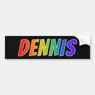 Första Namnen "DENNIS": Roligtens regnbågsfärg Bildekal