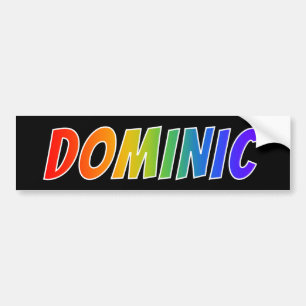 Första Namnen "DOMINIC": Roligtens regnbågsfärg Bildekal