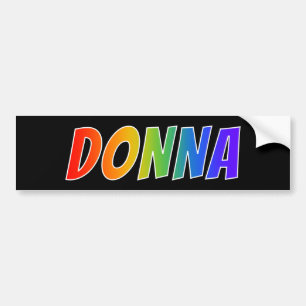 Första Namnen "DONNA": Roligtens regnbågsfärg Bildekal