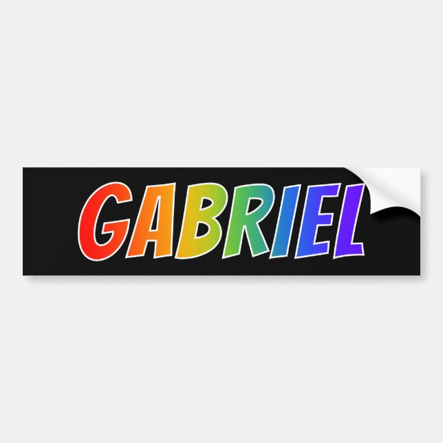 Första Namnen "GABRIEL": Roligtens regnbågsfärg Bildekal (Framsidan)