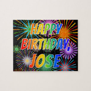 Första Namnen "JOSE", Roligt "GRATTIS PÅ FÖDELS Pussel